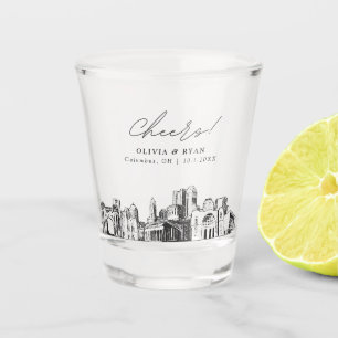 Columbus Wedding Favour Personalised Cheers Shot Glass