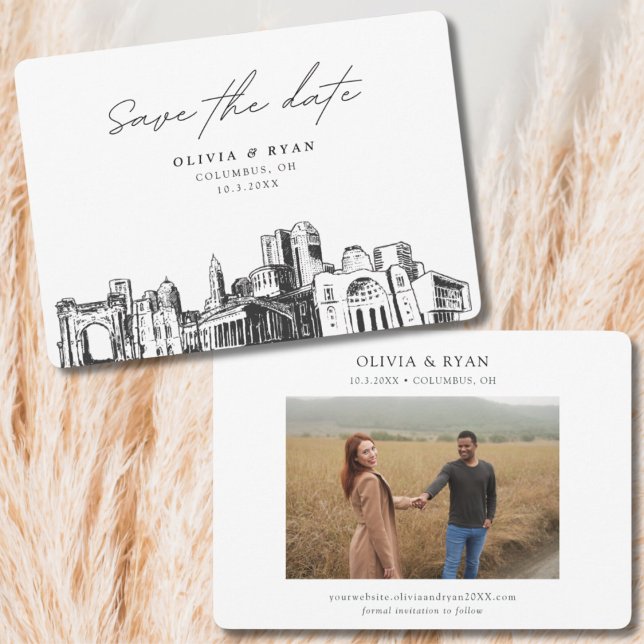 Columbus Wedding Modern Save the Date Invitation (Columbus Wedding Save the Date)
