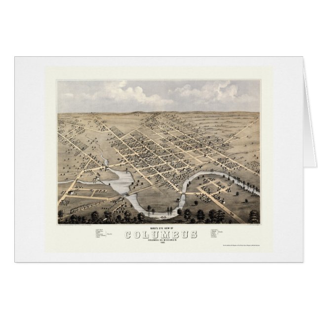 Columbus, WI Panoramic Map - 1868 (Front Horizontal)