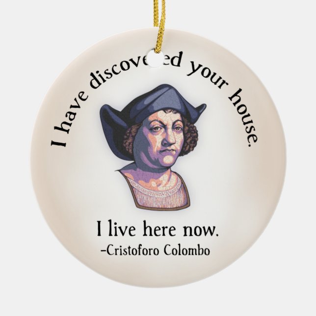 Columbus Your House Ceramic Tree Decoration (Front)