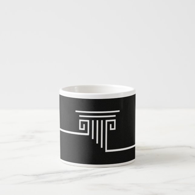 Column Black White Espresso Cup (Front)