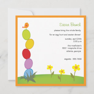 Column of eggs - easter partyinvitations invitation