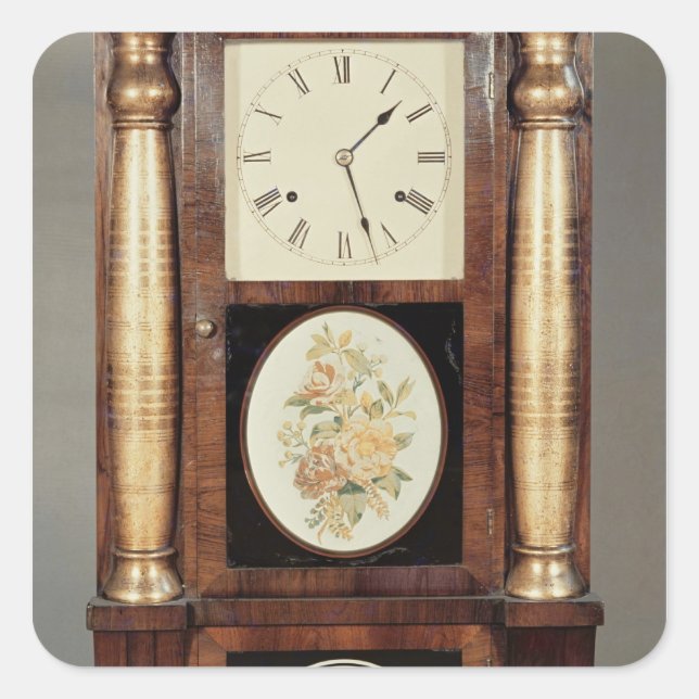 Columned clock, c.1855 square sticker (Front)