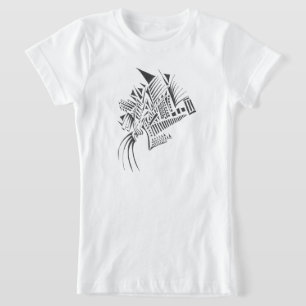 Columns Black White Abstract Tribal Tattoo Art T-Shirt