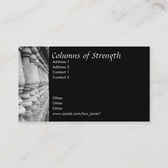 Columns of Strength Business Card (Front)