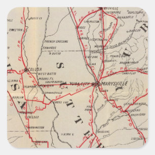 Colusa, Yolo, Napa, Butte, Yuba, Sutter, Solano Square Sticker