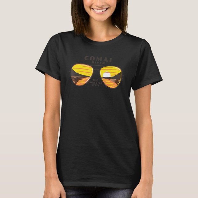 Comal River Sunset Sunglasses T-Shirt (Front)