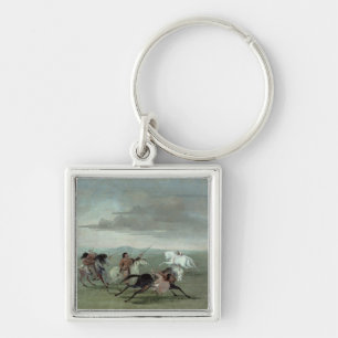 Comanche Feats of Martial Horsemanship, 1834 (oil Key Ring
