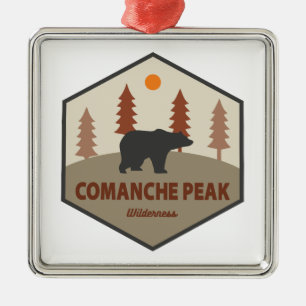 Comanche Peak Wilderness Colorado Bear Metal Tree Decoration