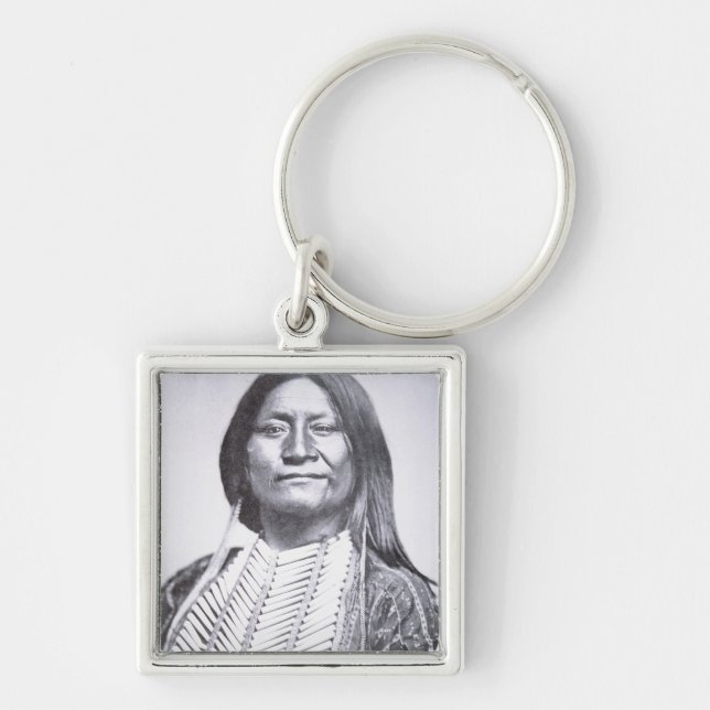 Comanche Tribesman, 1872 (b/w photo) Key Ring (Front)