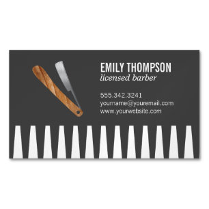 Comb and Razor Magnetic Business Card