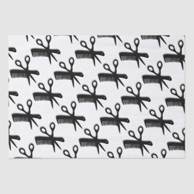 Comb and Scissors Design Tissue Paper (Front)