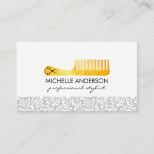 Comb and Scissors Lace Trim Appointment Card