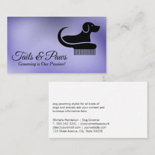Comb Dog Grooming Logo   Animal Care Business Card