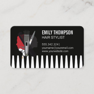 Comb   Hair Stylist   Beauty   Scissors Business Card