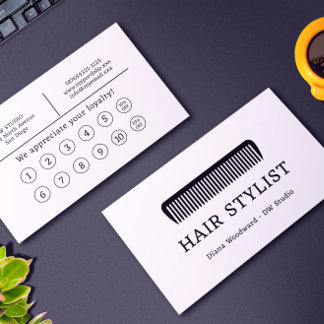 Comb Hair Stylist Hairdresser Flat Loyalty Card