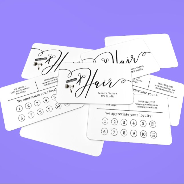 Comb Hair Stylist Hairdresser Flat Loyalty Card (Creator Uploaded)