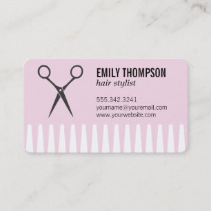 Comb Hair Stylist pink Business Card