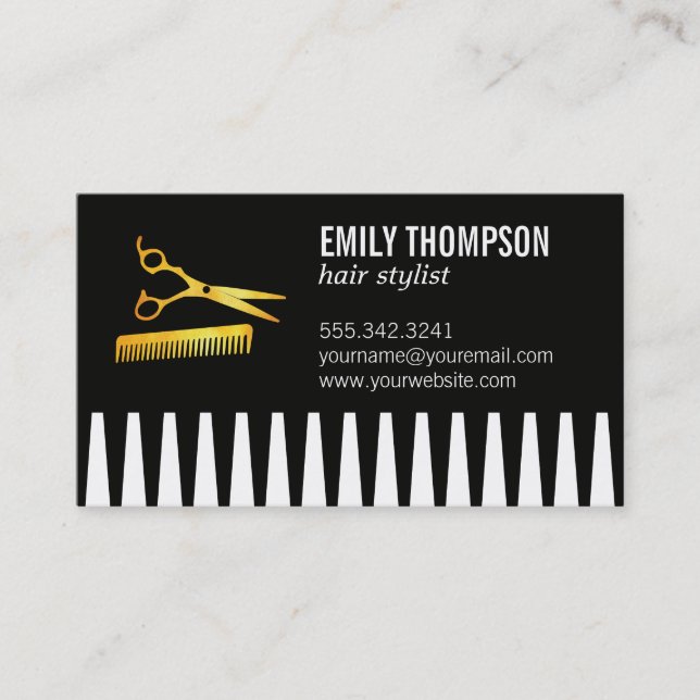 Comb | Hair Stylist | Salon | Barber Business Card (Front)