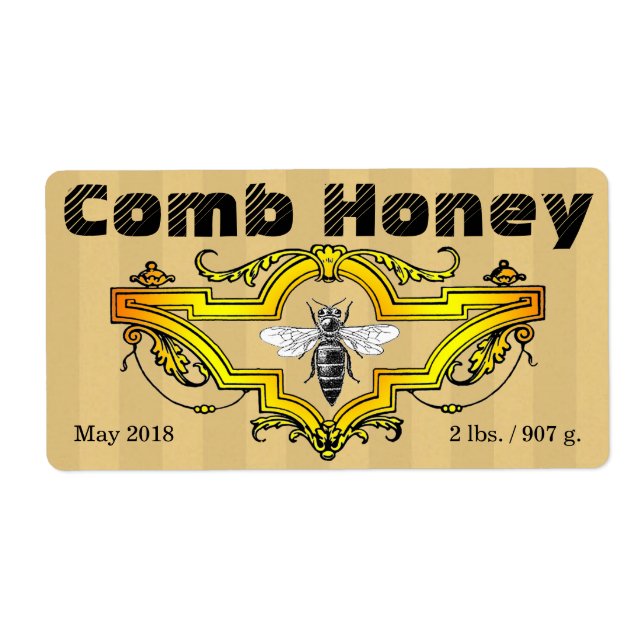 Comb Honey Strpes Label (Front)