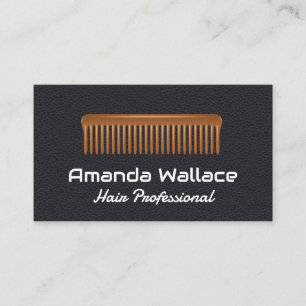 Comb Leather Background Business Card