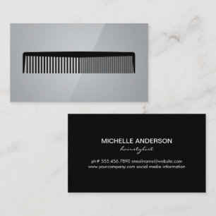 Comb Logo Grey Black Business Card