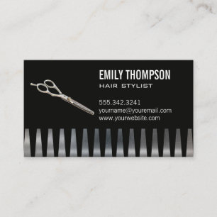 Comb   Scissors   Hair Stylist Business Card