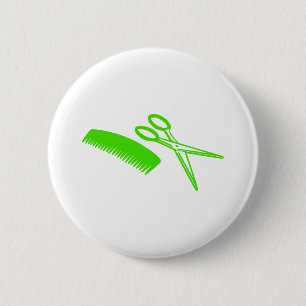 Comb & Scissors - Hairdresser 6 Cm Round Badge