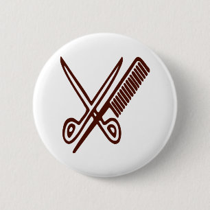 Comb & Scissors - Hairdresser 6 Cm Round Badge