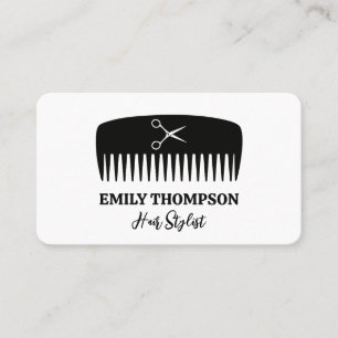 Comb   Scissors Logo   Hair Stylist Business Card