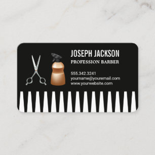 Comb Spray Bottle and Scissors Business Card