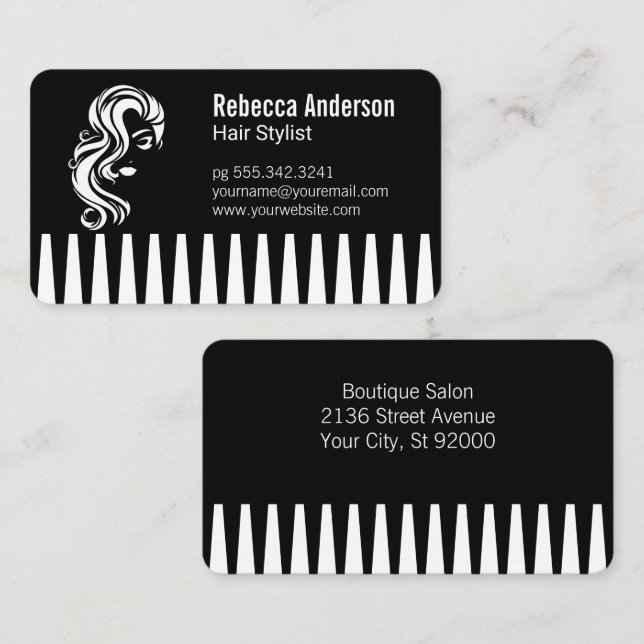 Comb | Womens Hair and Beauty Business Card (Front/Back)