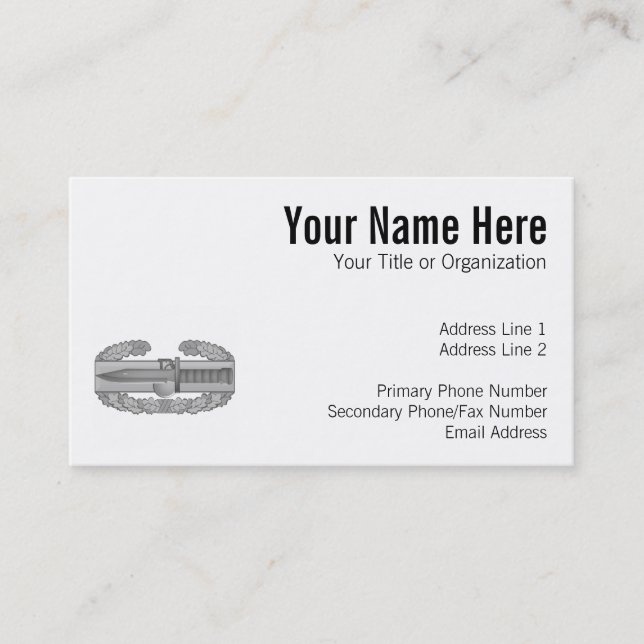 Combat Action Badge Business Card (Front)
