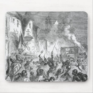 Combat between English and French Knights Mouse Mat