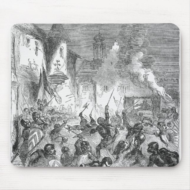 Combat between English and French Knights Mouse Mat (Front)