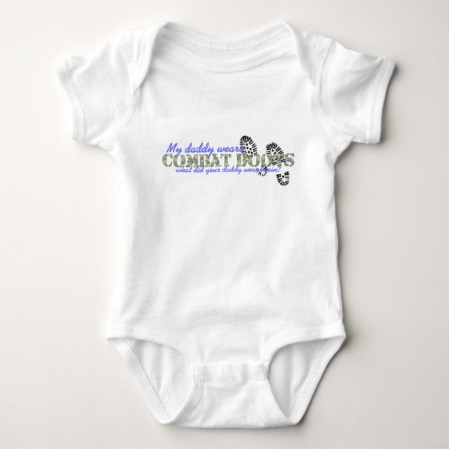 Combat boots (Boy) Baby Bodysuit (Front)