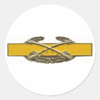 Combat Cavalry Badge Classic Round Sticker