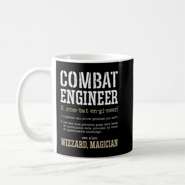 Combat Engineer Funny Engineering Dictionary Term  Coffee Mug (Left)