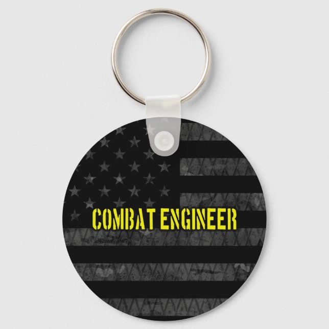 Combat Engineer Subdued American Flag Key Ring (Front)