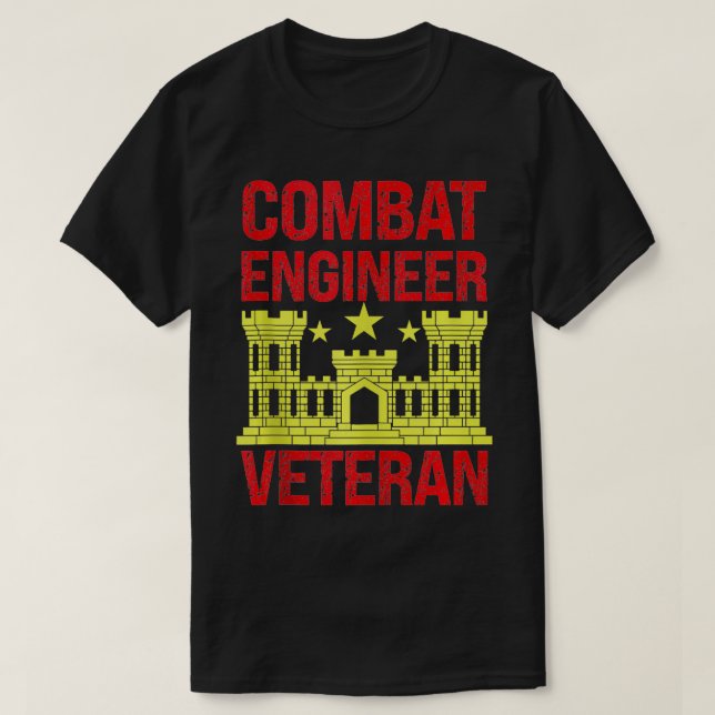 Combat Engineer Veteran Engineering Veterans Day  T-Shirt (Design Front)