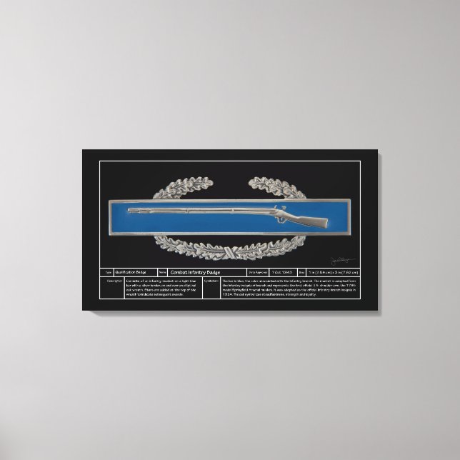 Combat Infantry Badge Technical Canvas Print (Front)