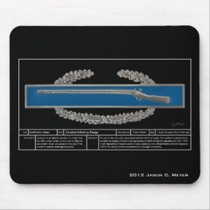 Combat Infantry Badge Technical Mouse Mat