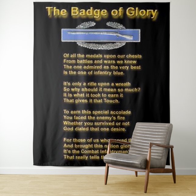 COMBAT INFANTRYMAN'  BADGE POEM TAPESTRY (In Situ)