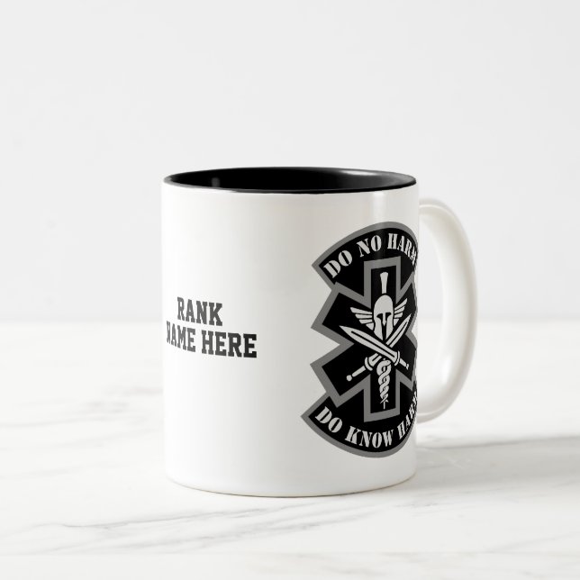 Combat Medic - Customisable Spartan Patch Two-Tone Coffee Mug (Front Right)