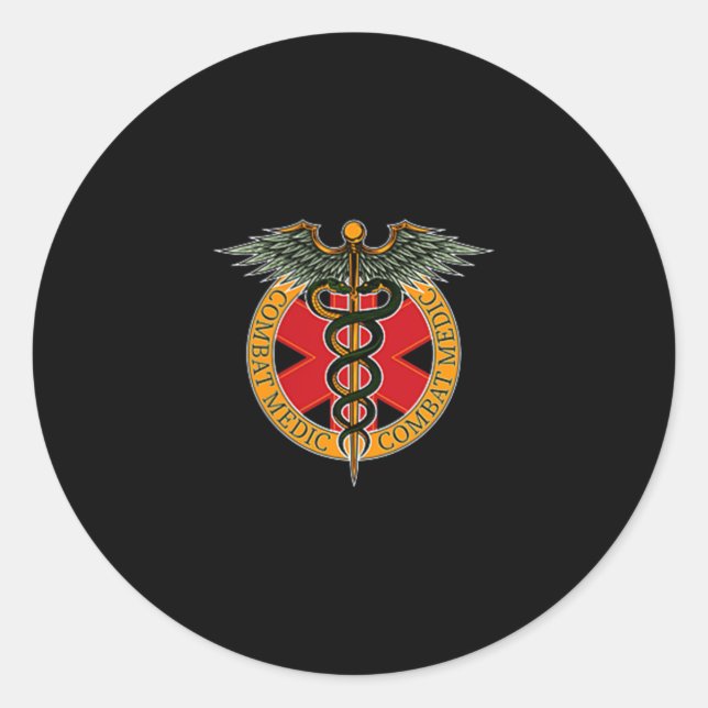 Combat Medic Soldier Veterans Veteran's Day Combat Classic Round Sticker (Front)