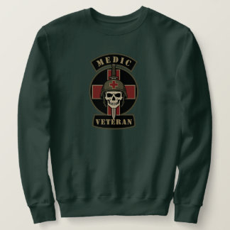 Combat Medic Veteran Tactical Skull Sweatshirt