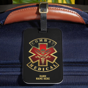 Combat Medical Skull & Swords Customisable Luggage Tag