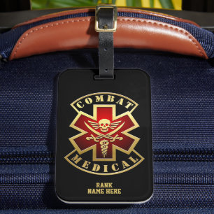 Combat Medical Skull & Swords Customisable Luggage Tag