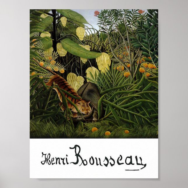 Combat of a Tiger and a Buffalo Poster (Front)
