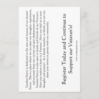 Combat Poetry Awareness Invitation